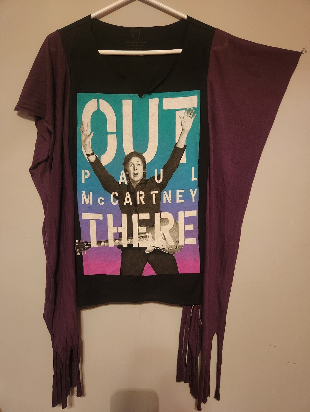 Upcycled Tee/ Poncho Paul McCartney
